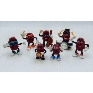 California Raisins 1987-88 Band PVC Figures Bass Player Drummer Dancer Applause